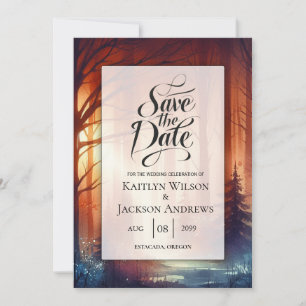 Save The Date Le Sortilège Boisé du Mariage des Feuilles qui Tom