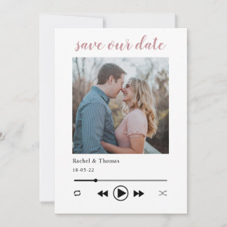 Save The Date lecteur de musique moderne tendance couple photo m