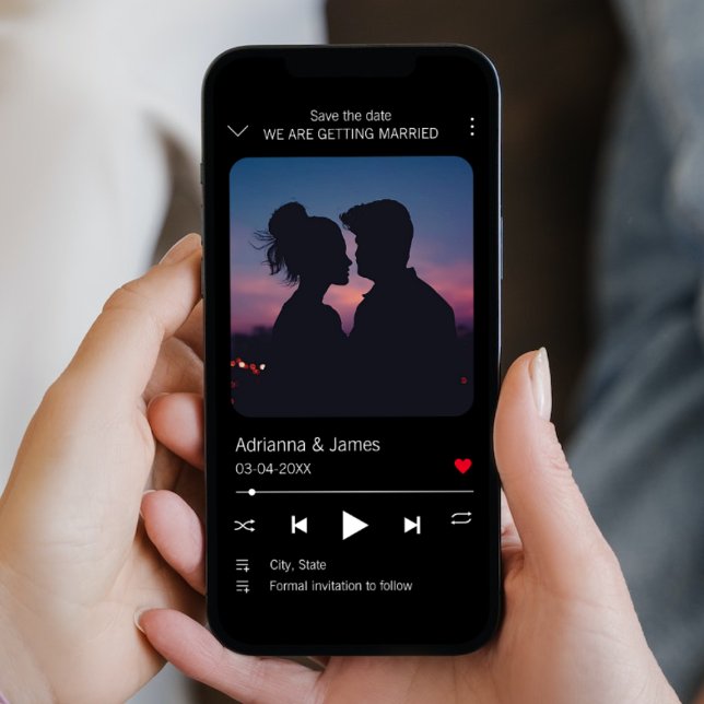 Save The Date Lecteur musical Photo de chanson unique  (Music Player Unique Song Photo Save The Date electronic)