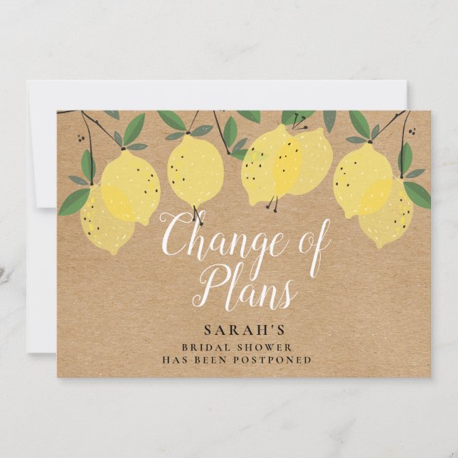 Save The Date Lemons Changement de Plans Enterrement de Vie de J (Devant)