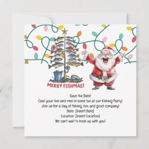 Save The Date Les amoureux de la pêche Noël avec le Père Noël