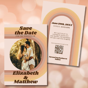 Save The Date les années 70 Retro Super Arch Funky Photo