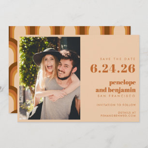 Save The Date les années 70 rétro super Design en Mariage PHOTO