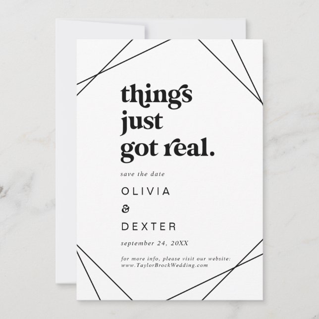 Save The Date Les choses géométriques modernes viennent juste d' (Devant)