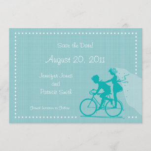Save The Date Les couples modernes MIGNONS sur la bicyclette