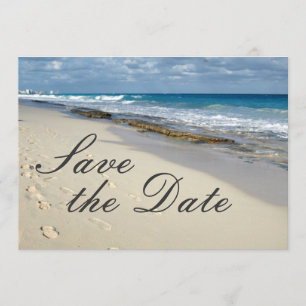 Save The Date Les empreintes de pas dans le sable "font gagner