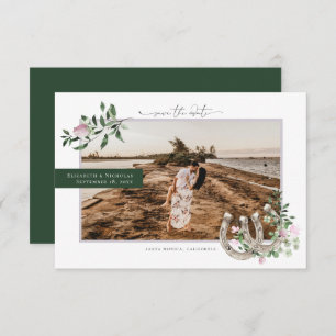 Save The Date Les fer à cheval de la verdure Shamrock   Mariage