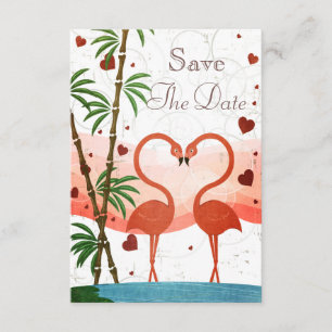 Save The Date Les Flamants roses roses mignons font gagner la