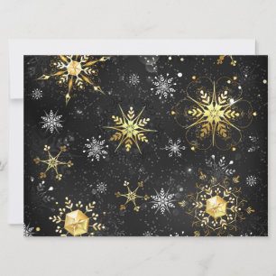 Save The Date Les flocons dorés de Noël sur l'Arrière - plan noi