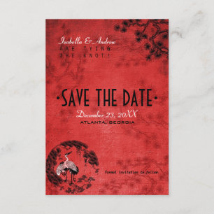 Save The Date Les grues orientales sauvent l'invitation de date