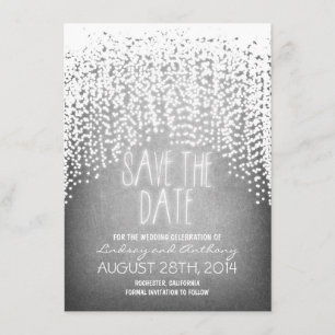 Save The Date les lumières à cordes brillent rustique enregistre