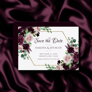 Save The Date Les passions de Moody Bouquet Dramatique de Rose
