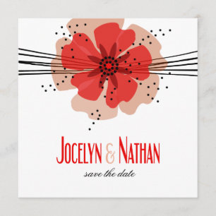 Save The Date Les pavots de poivre sauvent le rouge de date