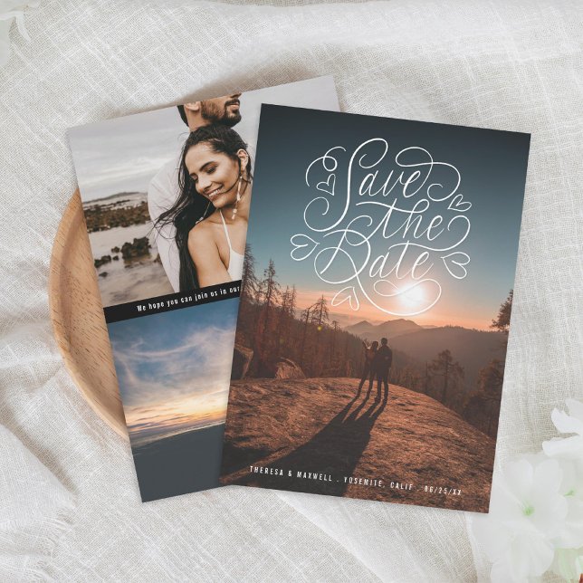 Save The Date Lettre Cœur Photo (Créateur téléchargé)