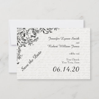 Save The Date Lettre d'amour Rose noir Mariage Enregistrer la da