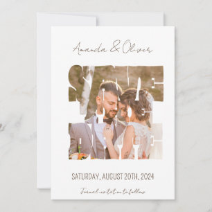 Save The Date Lettré Histoire d'Amour Photo Mariage