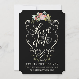 Save The Date Lettres à la main du jardin floral Enregistrer les
