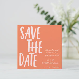 Save The Date Lettres manuscrites Vibrant Carré orange d'été