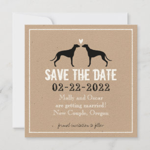 Save The Date Lévrier Mariage Date à Sauvegarder