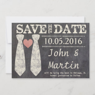 Save The Date LGBT Tying the Knot Faux Chalkboard Enregistrer la