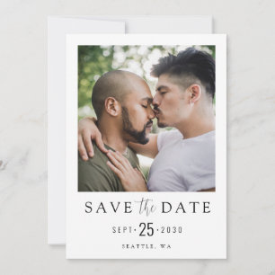 Save The Date LGBTQ Modern Simple Élégant Photo Enregistrer La D