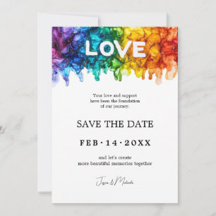 Save The Date 🌈 🐦 LGBTQ Peint Avec mariage D'Amour