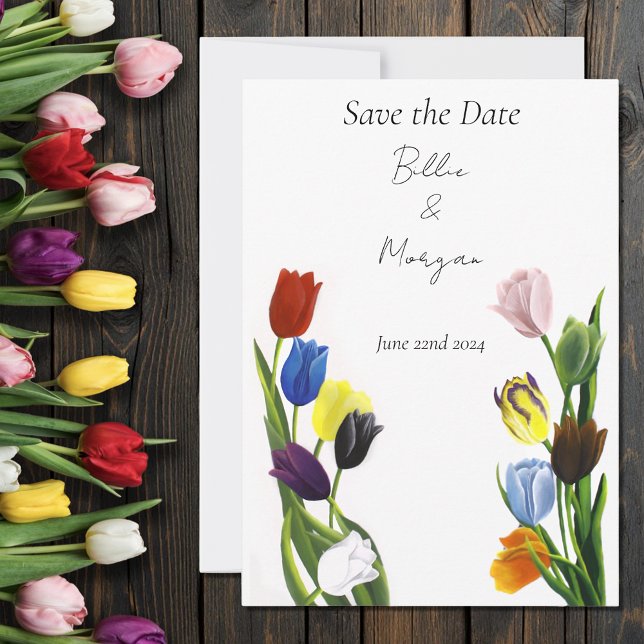 Save The Date LGBTQ plus Tulip Flowers (Créateur téléchargé)