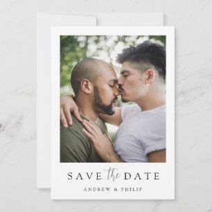 Save The Date LGBTQ Simple Élégante Photo Moderne