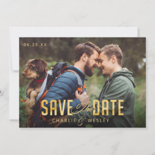 Save The Date LGBTQ Simple Traditionnel Enregistrer la Date avec
