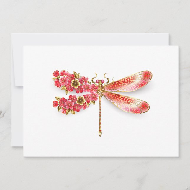 Save The Date libellule de fleurs avec sakura de bijoux (Devant)