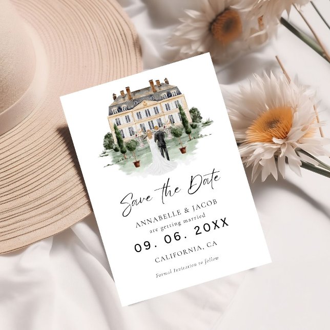 Save The Date Lieu de mariage à l'aquarelle Enregistrer la date  (Créateur téléchargé)