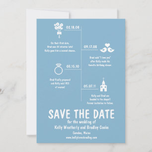 Save The Date Ligne de temps de relation bleue Mariage Enregistr