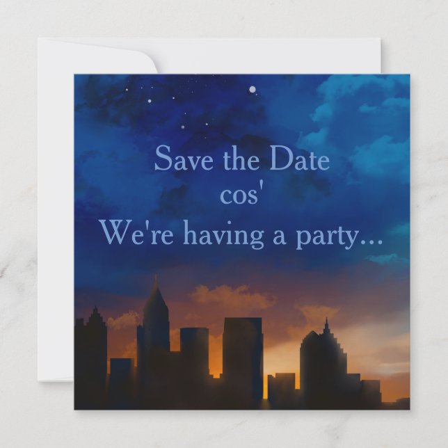 SAVE THE DATE LIGNE SKYLINE ATLANTA GEORGIA (Devant)