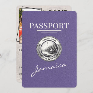 Save The Date Lilac Purple Jamaïque Passeport Enregistrer La Dat