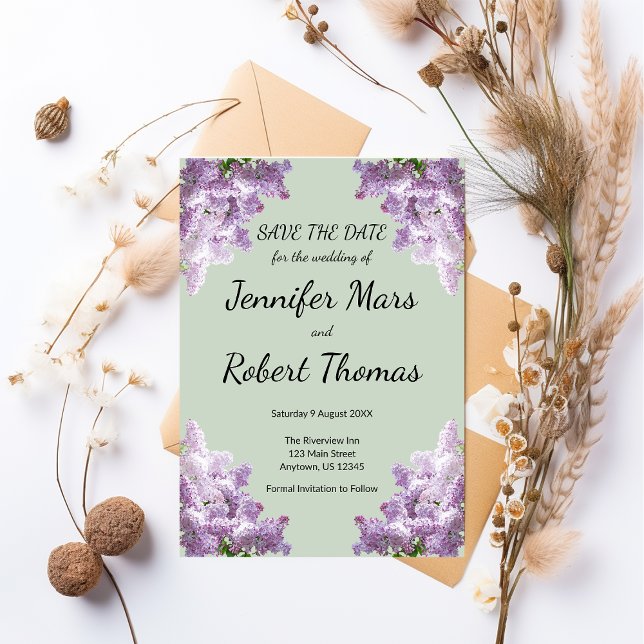 Save The Date Lilas et Sauge Terreuse (Créateur téléchargé)