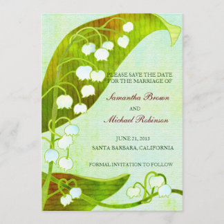 Save The Date Lily de la vallée Mariage rustique Enregistrer la
