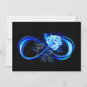 Save The Date L'infini lumineux avec une rose bleue