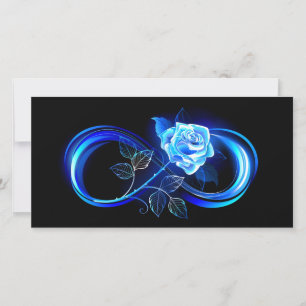 Save The Date L'infini lumineux avec une rose bleue