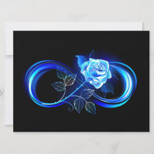 Save The Date L'infini lumineux avec une rose bleue