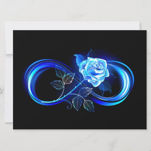 Save The Date L'infini lumineux avec une rose bleue (Devant)