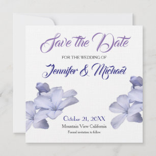Save The Date Linge Enregistrer la date Fleurs de mariage Élégan