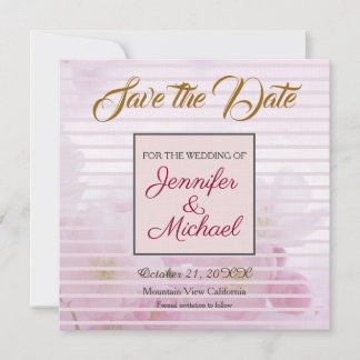 Save The Date Linge Enregistrer la date Mariage Fleurs roses élé