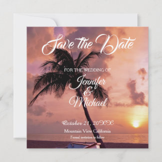 Save The Date Linge Enregistrer la date Mariage Palmiers Exotiqu