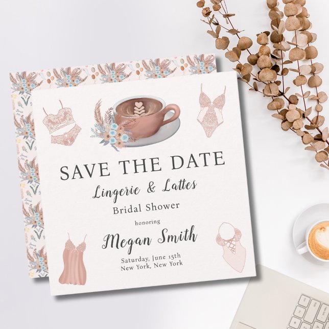Save The Date Lingerie & Lattes Shower de Mariage (Créateur téléchargé)