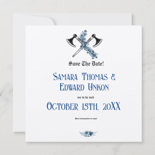 Save The Date L'invitation Viking élégante (Devant)