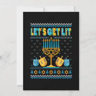 Save The Date Lit Menorah Hanoukka Funny Noël laid