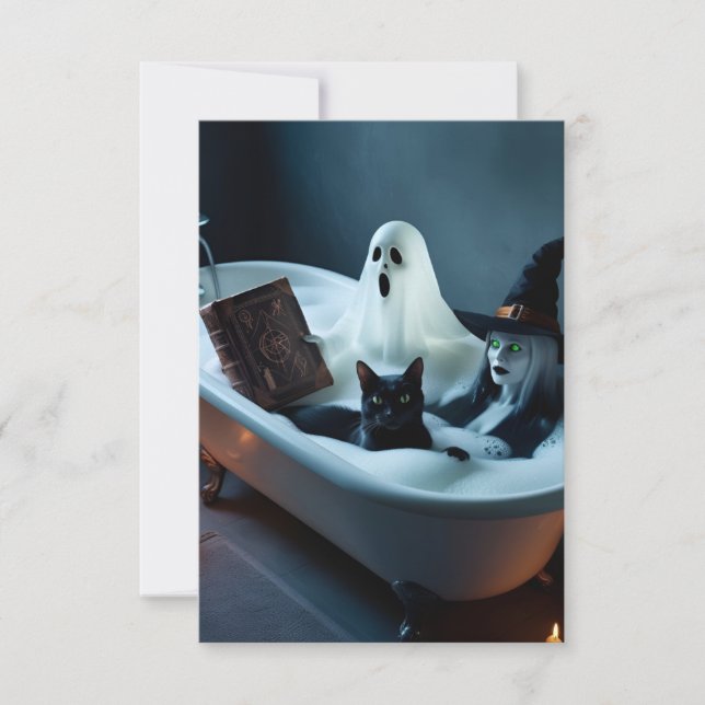 Save The Date Livre de lecture de fantôme dans la baignoire et B (Devant)