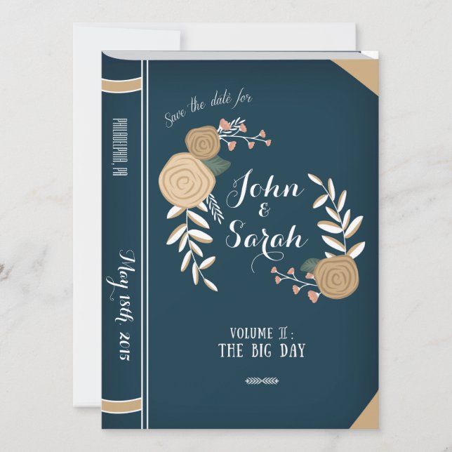 Save The Date Livre vintage Enregistrer la date (Devant)