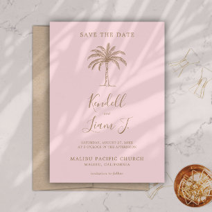 Save The Date Logo du Mariage Monogramme Palm Tree