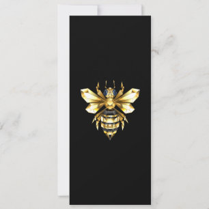 Save The Date Logo Faux Gold Foil Bee Polygonal sur Noir